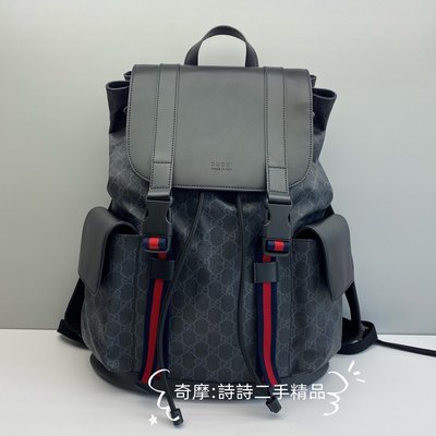 Gucci GG Black Supreme Backpack 495563 Men's Backup