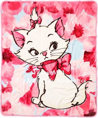 *YvonneMJA*全球精品配件 美國迪士尼限定 貓兒歷險記 瑪麗貓瑪莉貓 繽紛花卉羊毛毯 預購