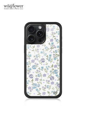 Wildflower藍丁香花朵手機殼Lilac Blue Floral適用蘋果iPhone15/14/13/12/Pro/Max硬殼全包硅膠防摔wf趙露思