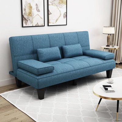 下殺-簡約現代小戶型多功能可折疊布藝沙發床兩用客廳簡易雙人懶人沙發