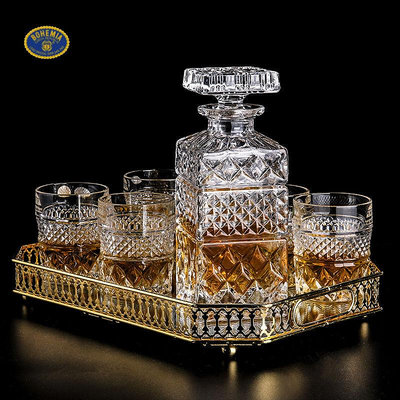 捷克BOHEMIA進口水晶玻璃酒具套裝歐式洋酒酒樽家用客廳威士忌杯