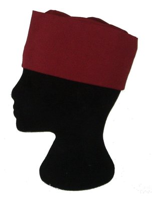 一鑫餐具【廚師船型帽 A310 暗紅色 (網頂)】黑布帽廚師帽紙帽衛生帽日本帽海盜帽日式帽藤蔓頭巾船形帽布帽
