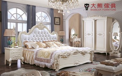 【大熊傢俱】LB 915 - 2 歐式床 床架 歐式古典 雙人床台 雕花 雙人床