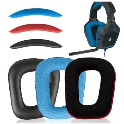 gaming微小配件-羅技 G930 耳機罩 + 頭帶 套裝 適用於 Logitech G430 G930 遊戲耳機-gm