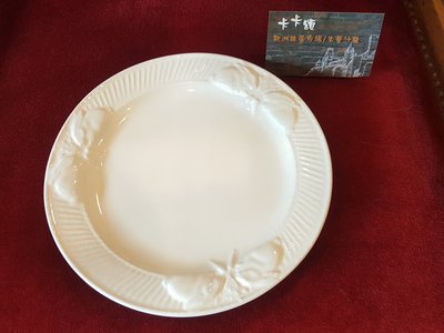 【卡卡頌 歐洲跳蚤市場/歐洲古董 】歐洲老件_葡萄牙 唯美兔子浮雕白瓷盤 點心瓷盤 p0784