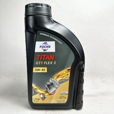 [機油倉庫]附發票法國FUCHS TITAN GT1 FLEX-3 5W-40 5W40合成機油