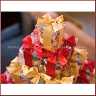 幸福朵朵【甜蜜蜜「透明盒裝」瑞士進口hero蜂蜜小禮盒 x 91盒 (紅色+金色緞帶)-送客婚禮小物
