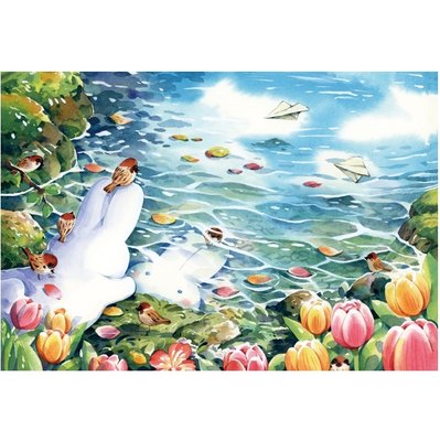 afu 大白兔 念念湖畔 (300片, AJR300-136, 台灣製拼圖)