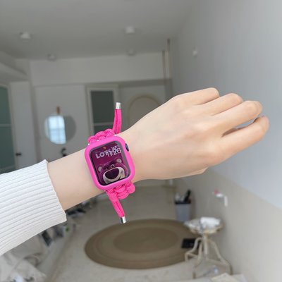 傘繩運動錶帶 適用於iwatch1/2/3/4/5/6代蘋果手錶帶SE休閒男女