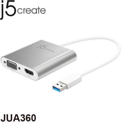 【MR3C】含稅附發票 j5 create JUA360 USB3.0 to VGA/HDMI 雙輸出外接顯卡