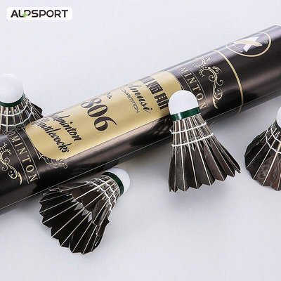 ALP 806 1224顆球每筒黑色鵝毛耐用型羽毛球 77速用於訓練運動高品質羽球 圓形黑鵝絨質量上