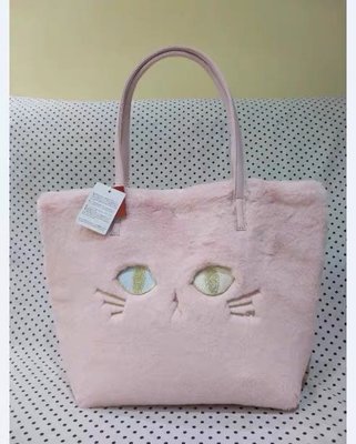 ?️歐夏蕾媽貓屋?️ 日本??原單 colors貓咪毛絨絨手提包、購物袋、托特包（粉色大號）