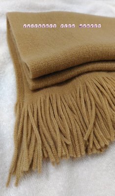 [二手] 駝色保暖柔軟毛線流蘇長圍巾 購於西班牙