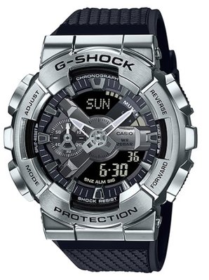 【萬錶行】CASIO G  SHOCK 重工業風金屬雙顯手錶  GM-110-1A