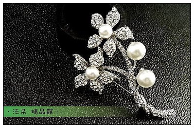 ♛ 法朵 精品館 ♛嚴選精品 ㊣韓國㊣藤蔓珍珠 造型 胸針 別針*H852*珠寶捧花材料