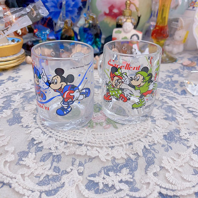 日本購入可口可樂迪士尼聯名玻璃馬克杯，絕版，尺寸6.5高9，