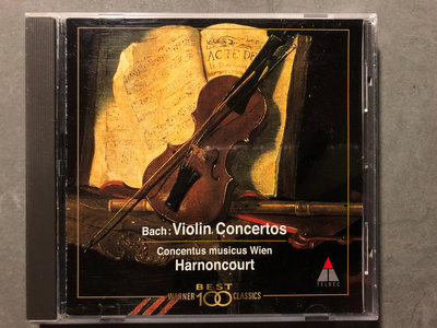 ★50起標★哈農庫特-巴哈:小提琴協奏曲-維也納音樂家合奏團Harnoncourt Bach Violin Concertos日本版二手CD