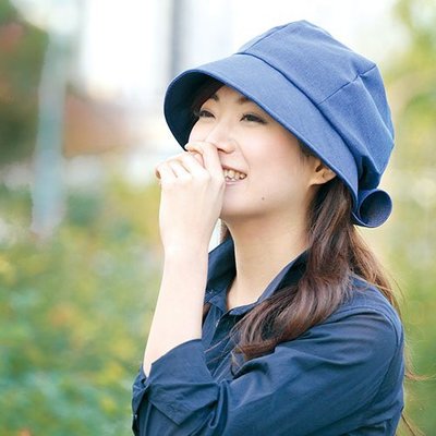 日本抗UV遮陽防曬帽 360度全方位遮陽帽 日本棉麻材質日本防曬帽  深藍色 藏青色