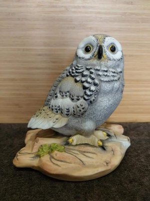 限量 手繪 貓頭鷹 瓷偶 雪鴞 陶瓷 收藏 擺飾 禮品( 絕版特價 )
