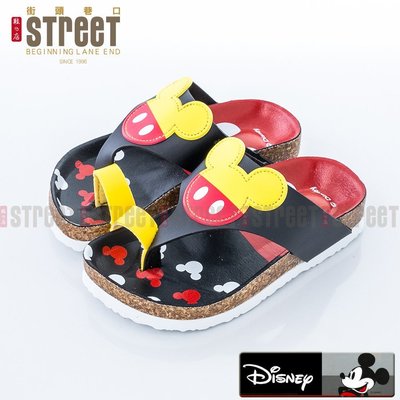 【街頭巷口 Street】迪士尼 Disney 童鞋 可愛大頭米奇 夾腳拖鞋 勃肯童涼鞋 KRM464703BK 黑色