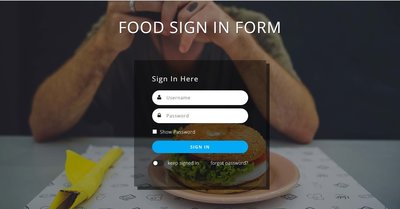 FOOD SIGN IN FORM 響應式網頁模板、HTML5+CSS3、網頁設計  #05105