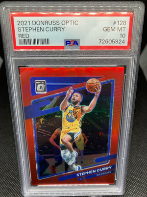 NBA 2021 Donruss Optic Stephen Curry #128 Red /99 Warriors PSA 10滿分限量99張鑑定卡