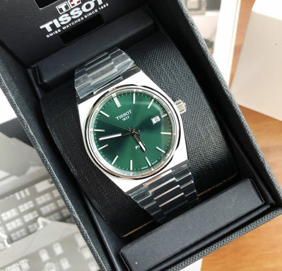 TISSOT PRX 35mm 綠色面錶盤 銀色不鏽鋼錶帶 石英 女士手錶 T1372101108100 天梭腕錶