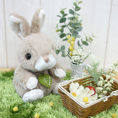 日本進口Potte絨毛立耳小兔玩偶/兔子玩偶/兔年娃娃--秘密花園