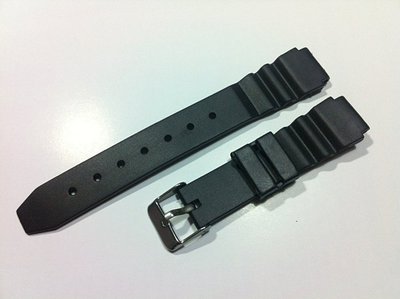 14mm黑膠錶帶可替代casio, JAGA, timex, seiko, citizen 天美拾原廠錶帶