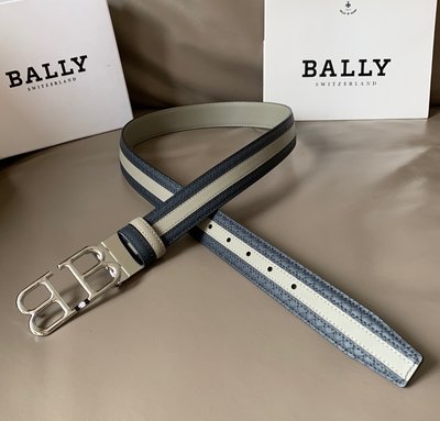 GoodStyle 歐美新款 Bally BB Taylan 雙面設計 條紋編織百搭腰帶皮帶 優質選擇~特