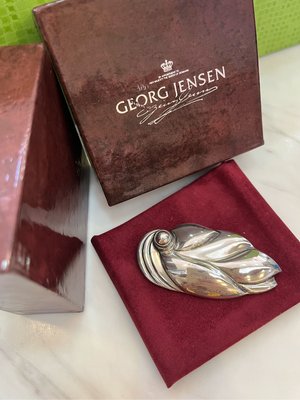 Georg Jensen 💋銀石羽翼胸針💋丹麥品💋360胸針 喬治傑生