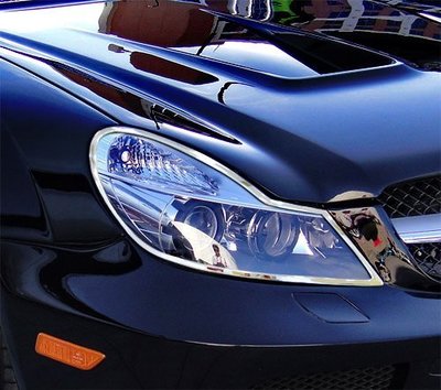 圓夢工廠 Benz SL R230 2008~12 SL300 SL500 SL550 改裝鍍鉻銀車燈框 前燈框 大燈框