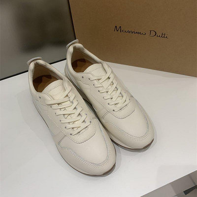 熱銷 Massimo Dutti男鞋 男士休閑厚底小白鞋增高厚底老爹鞋真皮運動鞋