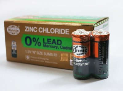 含稅【晨風社】Vinnic 碳鋅 5號 電池 SUM5 N size R1-N 1.5V 轉經輪電池 (2入)