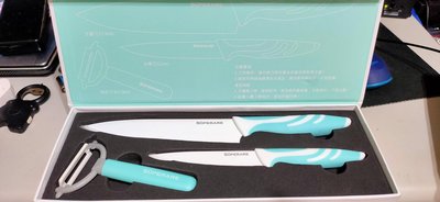 SUPERARE 三件式刀具組 SKU-SS-03 -主廚刀x1、水果刀x1、陶瓷刨刀x1