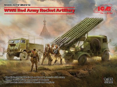 ICMDS3512二戰蘇聯紅軍士兵卡車彈藥火箭炮1/35模型5in1組合