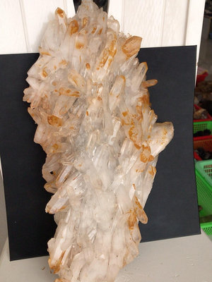 天然馬達加斯加黃皮白水晶簇10.6公斤【老王收藏】29841