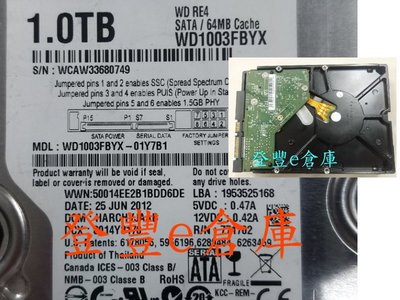 【登豐e倉庫】 R7 WD1003FBYX-01Y7B1 1TB SATA 針腳燒黑 修理硬碟 救資料 也修電視