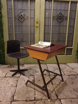 【卡卡頌  歐洲古董】西德製老件  曲木  廠標  學生  書桌椅  桌椅組 t0191  ✬