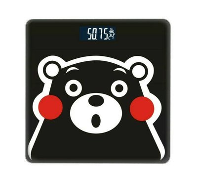 卡通熊本熊 造型體重計 LED背光 鋼化玻璃 電子秤 人體體重秤 體重計