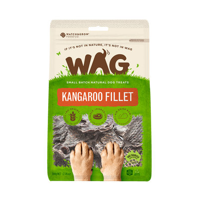 澳洲 WAG 天然澳 | 天然零食 袋鼠心片 | 200g 狗零食 純肉零食