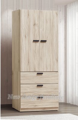 【N D Furniture】台南在地家具-木心板浮雕木紋橡木色3*7拉門衣櫥YQ
