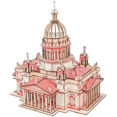伊薩基輔大教堂木制3diy手工制作模型俄羅斯圣彼得堡建筑立體拼圖#促銷 #現貨