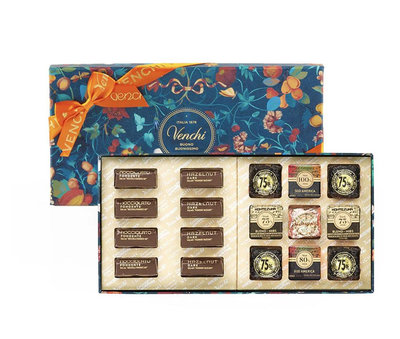 網拍最低 Venchi全新禮盒附提袋 花園長型綜合黑巧克力禮盒 (21入裝)  定價1920 只賣1400