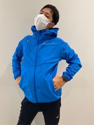 貳拾肆棒球-日本帶回Mizuno pro秋冬保暖防風式樣套頭連帽外套發熱素材 2XO