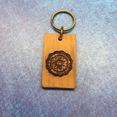 美國大學 木質 鑰匙圈