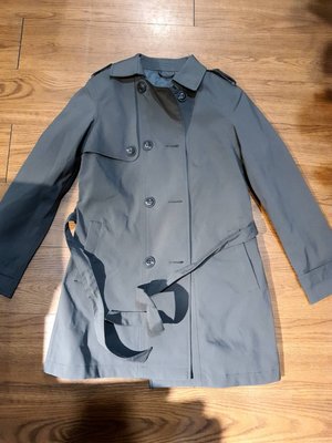 abletex 防風防水保暖風衣 軍綠 軍裝 排釦 綁帶式 風衣外套
