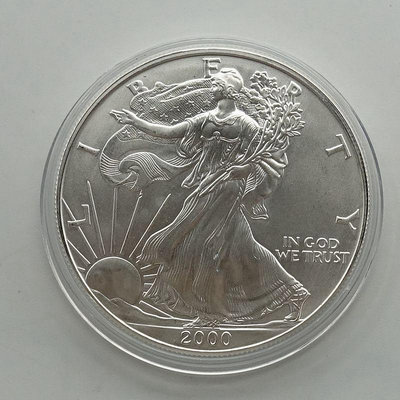 2000年美國鷹洋銀幣1盎司.美國自由女神銀幣.鷹洋銀幣 銀幣 錢幣紀念幣【悠然居】234
