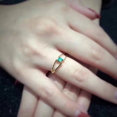 【祖母綠戒指】天然祖母綠戒指 簡約時尚