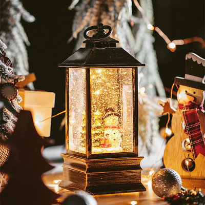 現貨自動飄雪花音樂盒 水晶球八音盒聖誕老人裝飾水晶風燈 小夜燈 擺飾 情人節禮物 聖誕節禮物 交換禮物